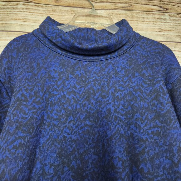 Columbia Woman’s Lodge Funnel Pullover Blue & Black Fleece Lined Size Medium - Picture 2 of 15